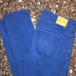 Royal Blue Aéropostale Ashley Ultra Skinny Reptilian Pattern Jeans